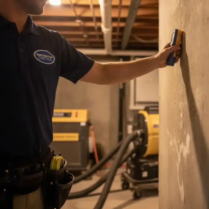 Professional mold inspection of basement walls
