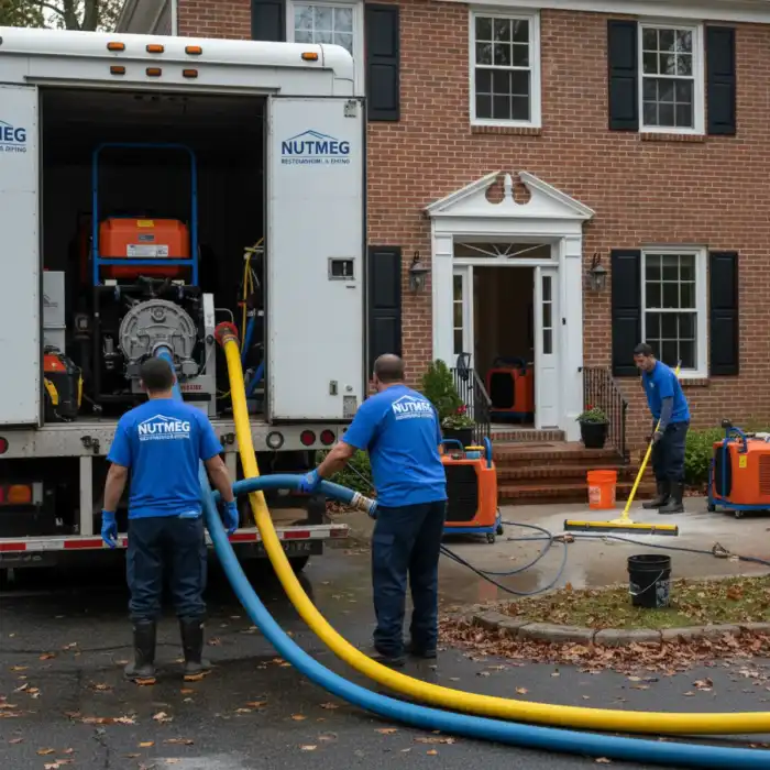 Professional water extraction equipment in use